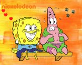 Bob Esponja y Patricio en bañador