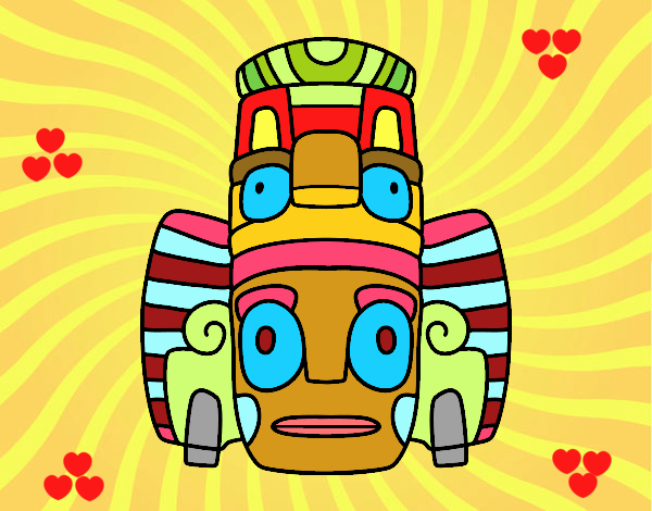 Dibujo de Máscara mexicana de rituales pintado por en  el día  23-11-18 a las 00:04:58. Imprime, pinta o colorea tus propios dibujos!