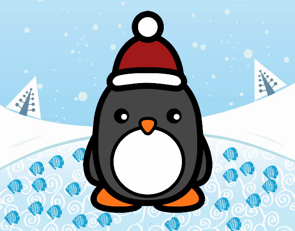 Pingüino navideño