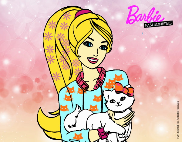 Barbie con su linda gatita