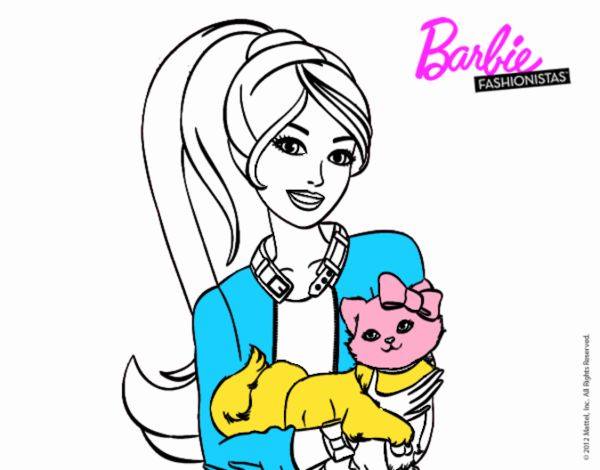 Barbie con su linda gatita