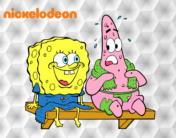 Bob Esponja y Patricio en bañador