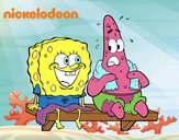 Bob Esponja y Patricio en bañador