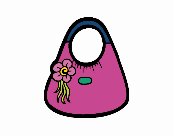 Bolso de asas con flor