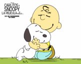 Snoopy y Carlitos abrazados