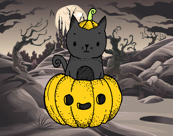 Un gatito de Halloween