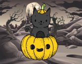 Un gatito de Halloween