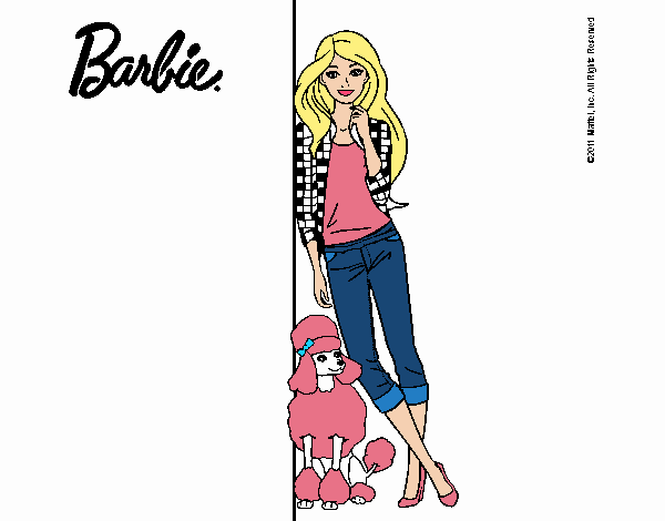 Barbie con cazadora de cuadros