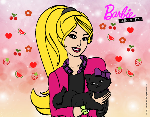 Barbie con su linda gatita