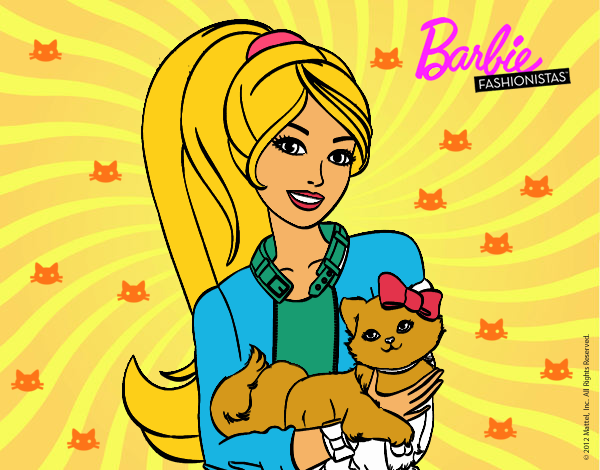 Barbie con su linda gatita