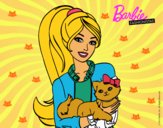 Barbie con su linda gatita