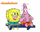 Bob Esponja y Patricio en bañador