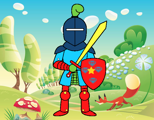 Caballero con espada y escudo