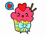 Cupcake kawaii con lazo