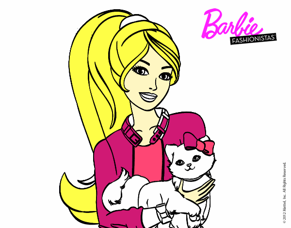 Barbie con su linda gatita