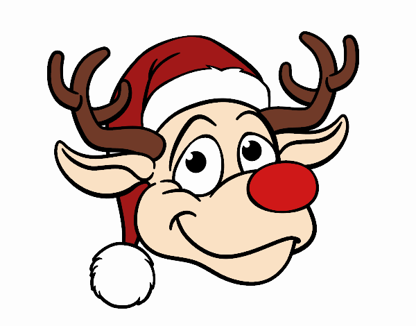 Dibujo de Cara de reno Rudolph pintado por en  el día 10-12-18 a  las 10:14:55. Imprime, pinta o colorea tus propios dibujos!