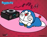 Doraemon escuchando música