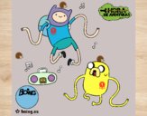 Finn y Jake escuchando música