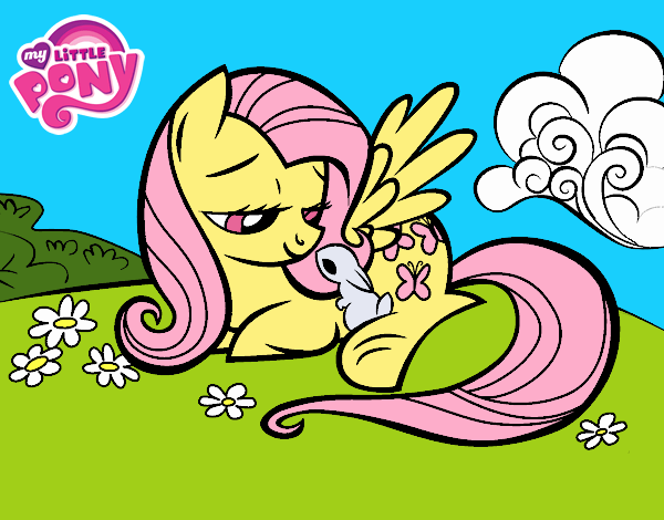 Fluttershy con un conejito