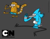 Mordecai y Rigby karatekas