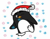 Pingüino con gorro de Navidad