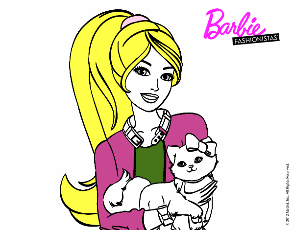 Barbie con su linda gatita