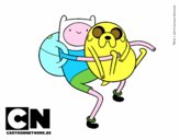 Finn y Jake abrazados