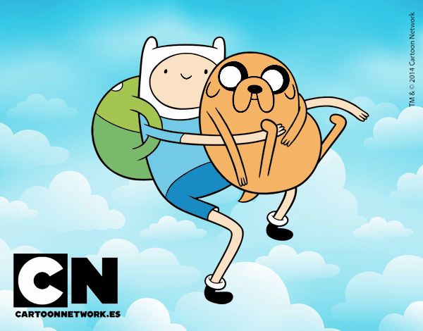 Finn y Jake abrazados