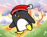 Pingüino con gorro de Navidad