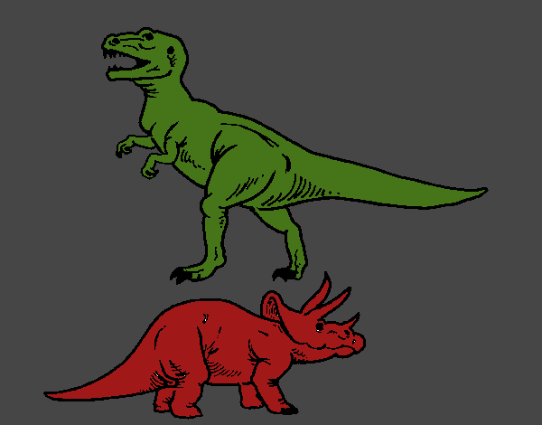 Triceratops y tiranosaurios rex