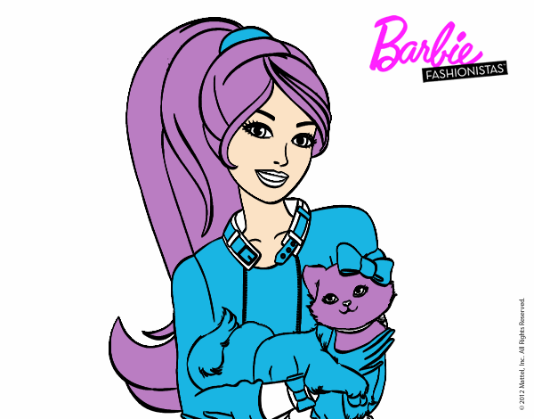 Barbie con su linda gatita