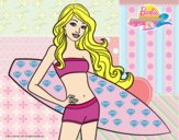 Barbie con tabla de surf