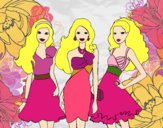 Barbie y sus amigas vestidas de fiesta