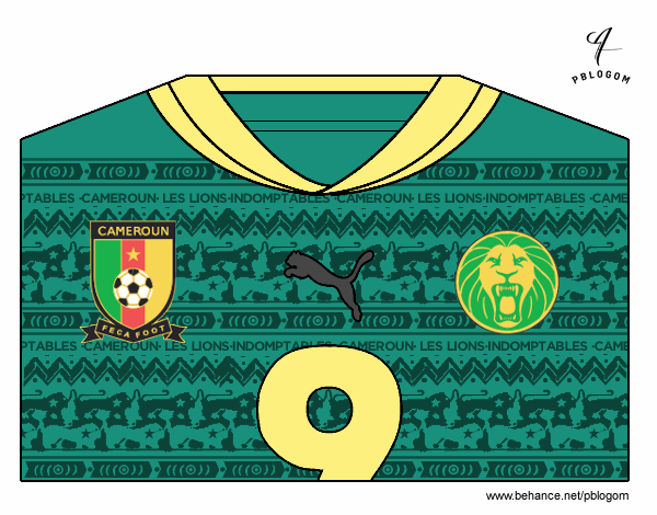 Camiseta del mundial de fútbol 2014 de Camerún