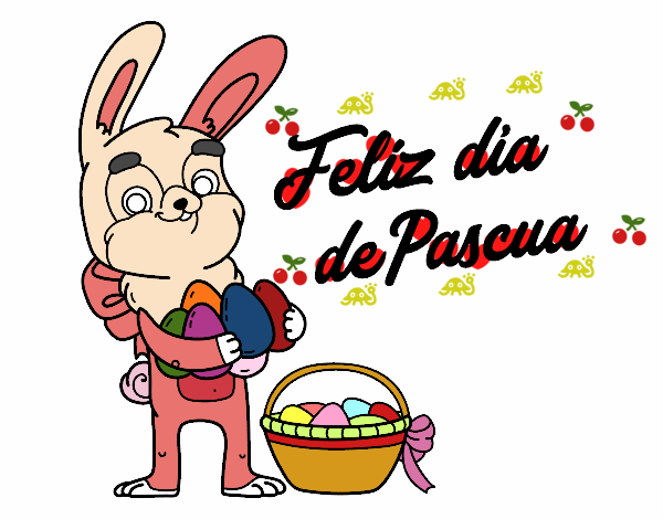 Conejo con muchos huevos de Pascua