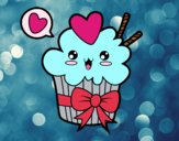 Cupcake kawaii con lazo