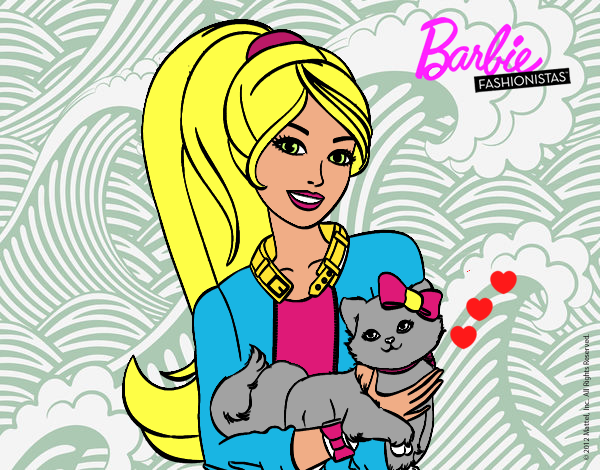 Barbie con su linda gatita