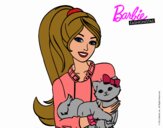 Barbie con su linda gatita