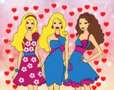 Barbie y sus amigas vestidas de fiesta