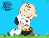 Snoopy y Carlitos abrazados