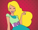 Barbie con su vestido con lazo