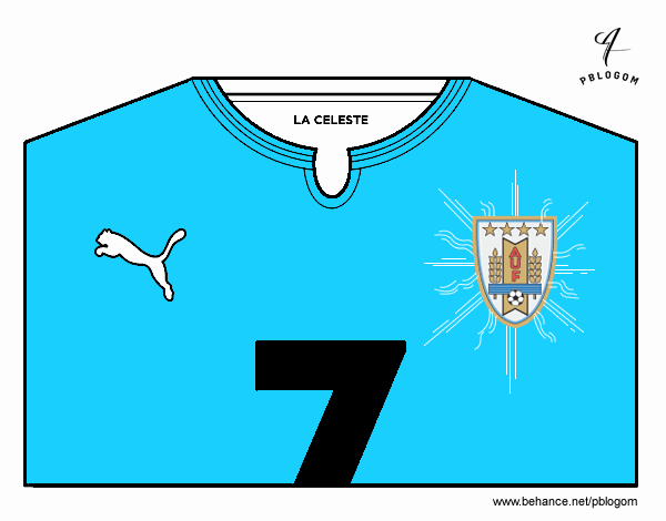 Camiseta del mundial de fútbol 2014 de Uruguay