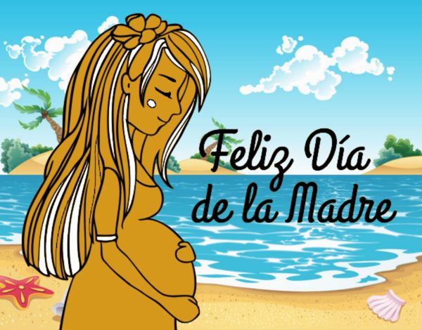 Mamá embarazada en el día de la madre