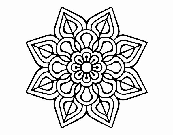 Dibujo de Mandala de flor sencilla pintado por en Dibujos.net el día 22