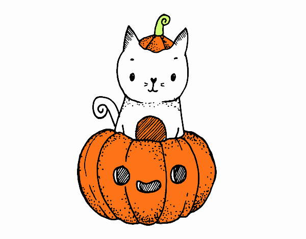 Un gatito de Halloween