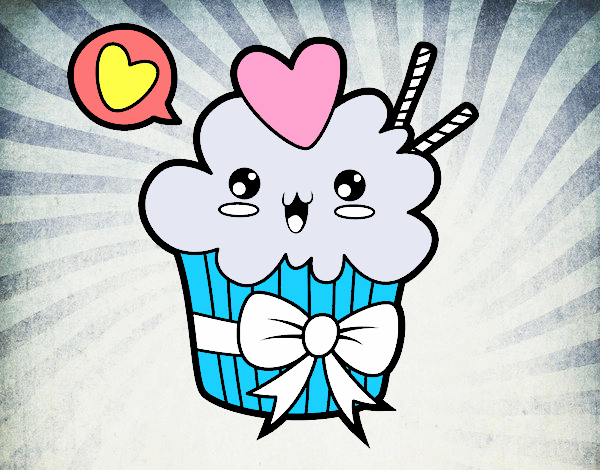 Cupcake kawaii con lazo