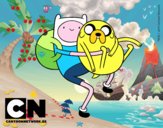 Finn y Jake abrazados