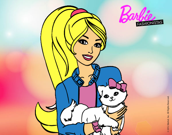 Barbie con su linda gatita