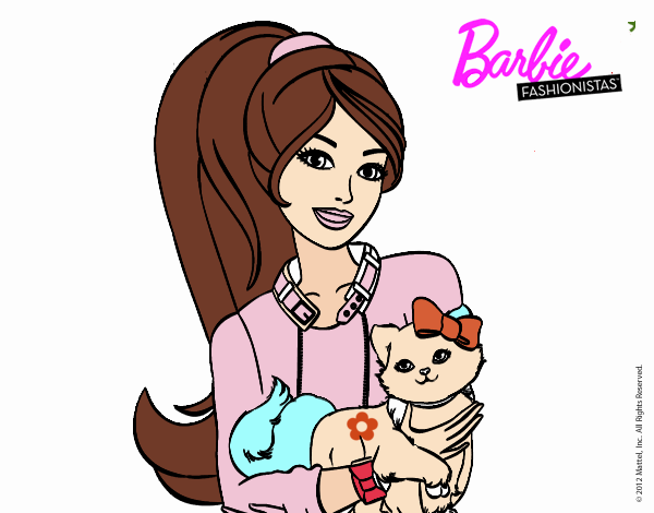 Barbie con su linda gatita