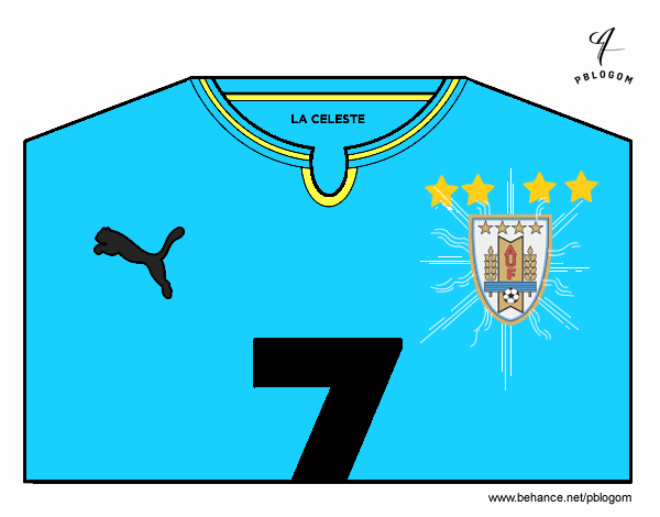 Camiseta del mundial de fútbol 2014 de Uruguay